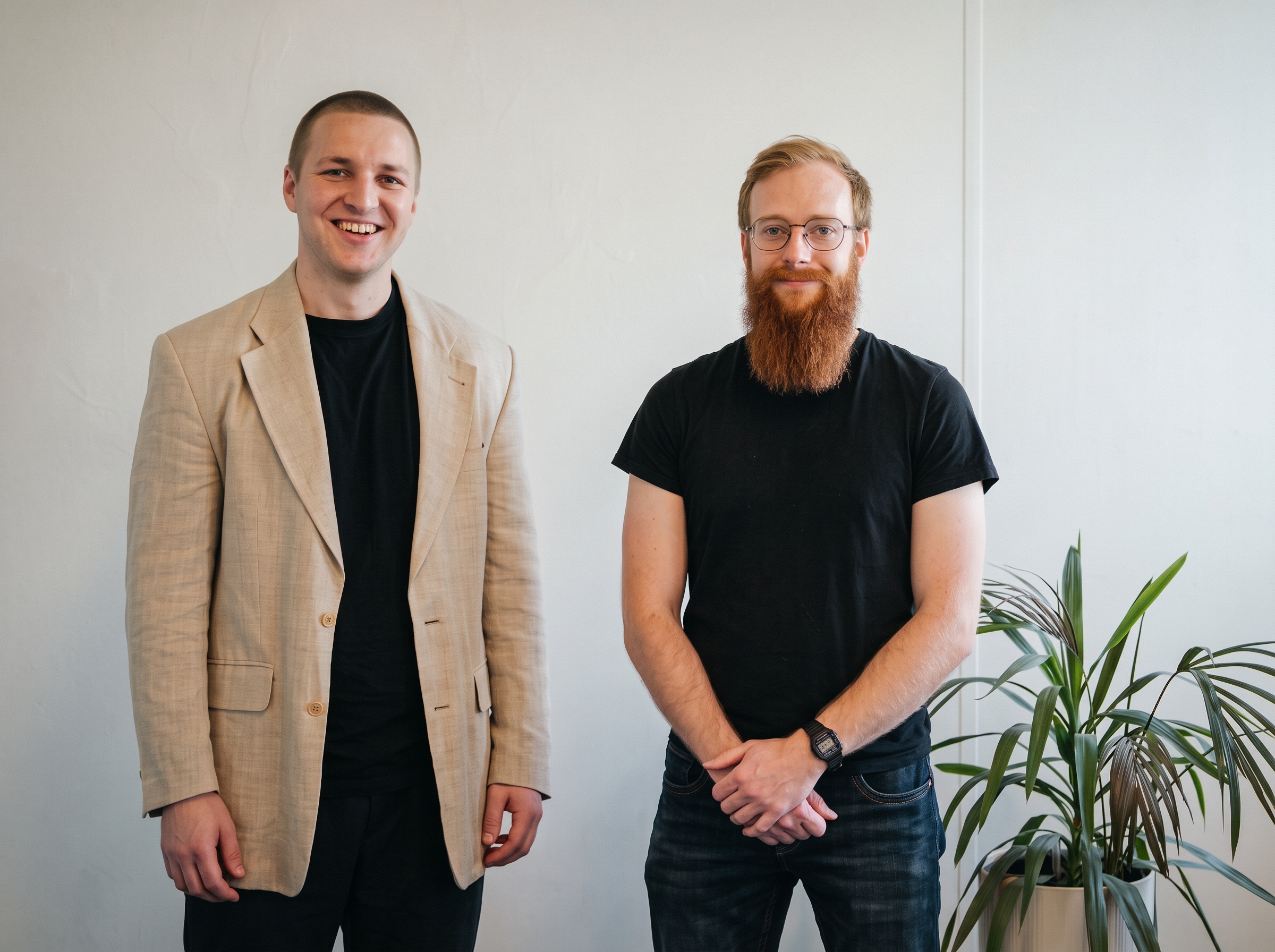 Reto Wyss and Tim Schelbert in the office